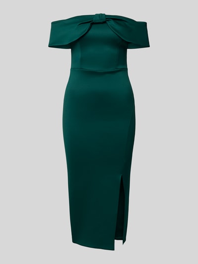 Lipsy Off-Shoulder-Kleid mit Gehschlitz Dunkelgruen 2