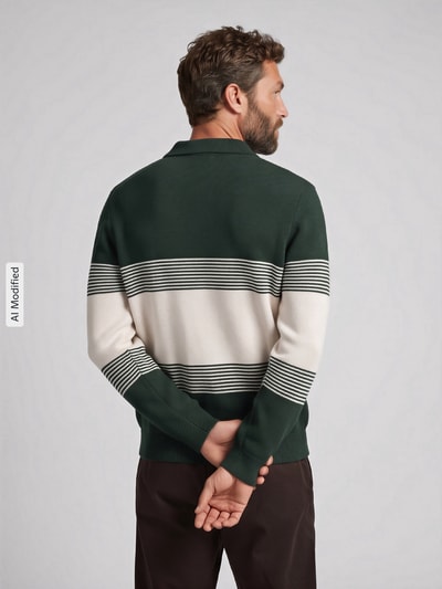 Selected Regular Fit Pullover aus reiner Baumwolle Dunkelgruen 5