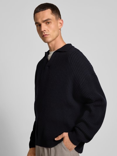 Filippa K Oversized Pullover in Strick-Optik Marine 3