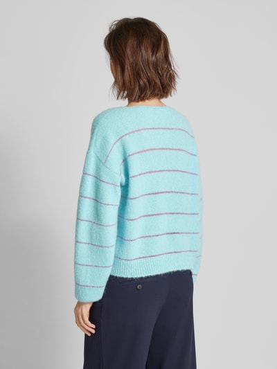 Lanius Strickpullover aus Alpaka-Mix mit Streifenmuster Aqua 5