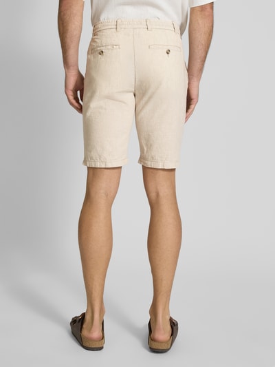 Lindbergh Bermudas aus Leinen-Mix mit seitlichen Eingrifftaschen Sand 5