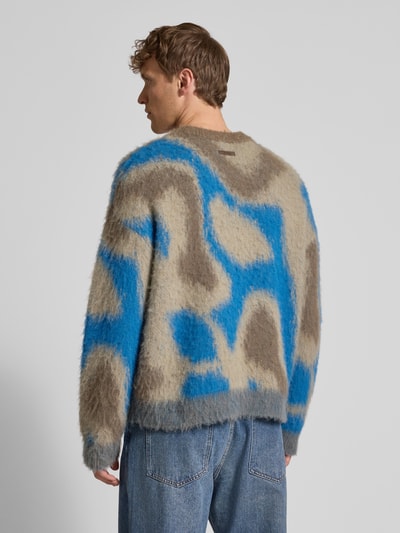 CK Calvin Klein Regular Fit Strickpullover aus Alpaka-Woll-Mix mit Motiv-Print Mittelgrau Melange 5