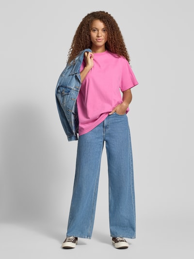 OH APRIL Oversized T-shirt met print aan de achterkant Felroze - 1