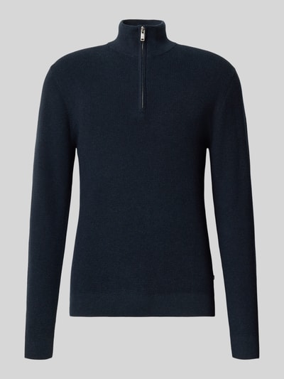 Matinique Gebreide pullover met schipperskraag, model 'lagoon' Marineblauw - 2