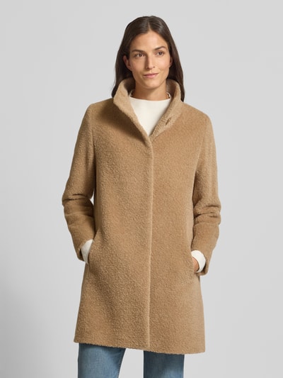 ICONS Cinzia Rocca Wollmantel mit Stehkragen Camel 4