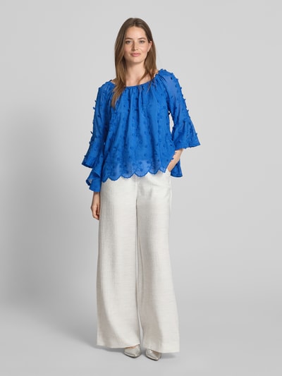 Apricot Blusenshirt mit Zierbesatz Marine 1