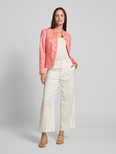 WHITE LABEL Leinenblazer mit Paisley-Muster Koralle 1