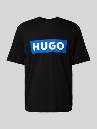 Hugo Blue T-Shirt mit Logo-Print Modell 'Nico' Black 2