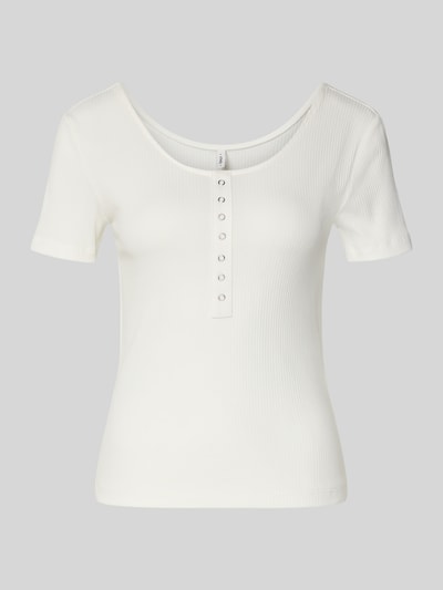 ONLY Slim Fit T-Shirt aus Baumwoll-Mix Modell 'SIMPLE' Offwhite 2