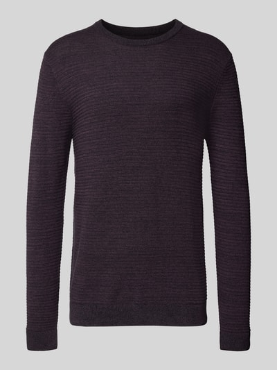 Jack & Jones Sweter z dzianiny z okrągłym dekoltem model ‘OTTO’ Bordowy melanż 2