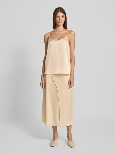 Marc Cain Top o kroju relaxed fit na cienkich ramiączkach Écru 1