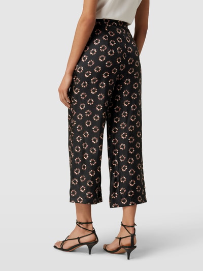 Max Mara Studio Zijden broek met all-over motief, model 'TORBOLE' Zwart - 5