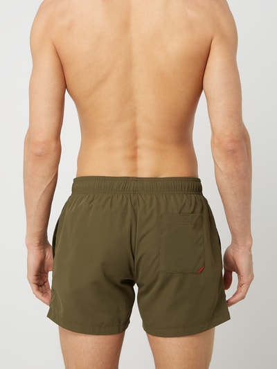 HUGO Badeshorts mit Logo-Print Modell 'Abas' Oliv 5