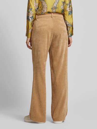 Cambio Wide leg corduroy broek met riemlussen Camel - 5