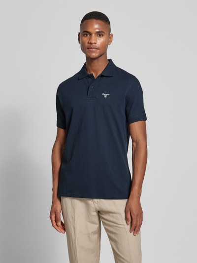 Barbour Slim Fit Poloshirt mit Label-Stitching Marine 4