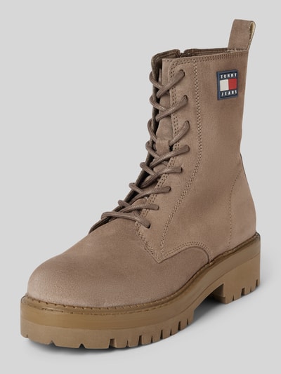 Tommy Jeans Leren boots met labelbadge, model 'URBAN' Beige - 1