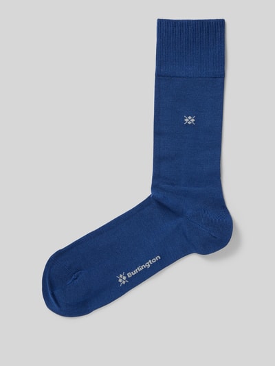 Burlington Socken mit Label-Print Modell 'Dublin' Royal 1