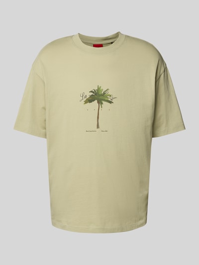 HUGO T-Shirt mit Label-Print Modell 'Duwom' Hellgruen 2