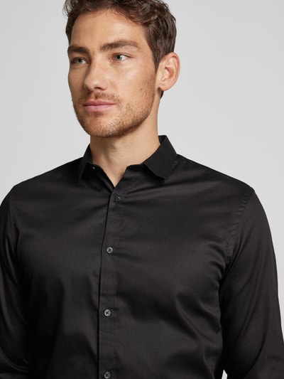 Jack & Jones Premium Slim fit vrijetijdsoverhemd met kentkraag, model 'CARDIFF' Zwart - 3