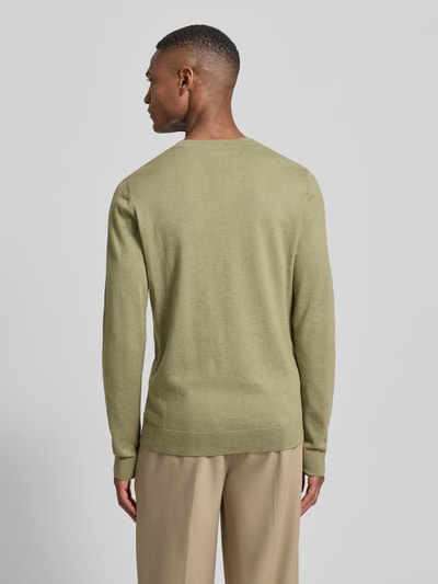 SELECTED HOMME Regular Fit Pullover aus reiner Baumwolle Modell 'BERG' Oliv Melange 5