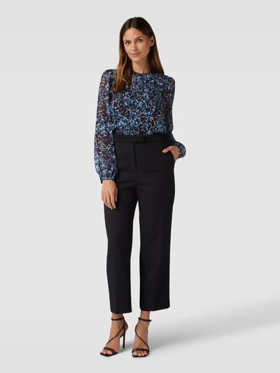 Esprit Collection Bluse mit Allover-Muster und gelegten Falten Black 1