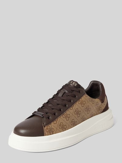 Guess Sneaker mit Allover-Logo-Muster Modell 'ELBA' Mittelbraun 1