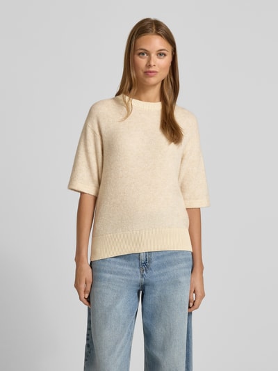 OPUS Strickshirt mit Rundhalsausschnitt Modell 'Pami' Sand 4