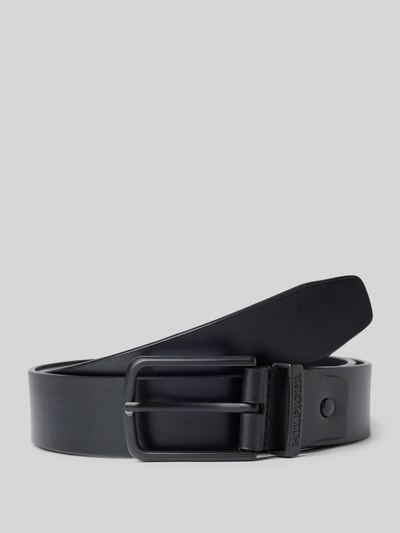 Tommy Hilfiger Riem van leer met doornsluiting, model 'CLASSIC' Zwart - 1