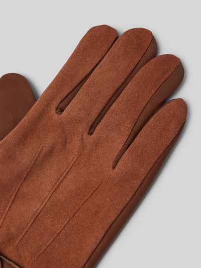 JOOP! Collection Lederhandschuhe aus Schafsleder mit Druckknopfriegel Cognac 3