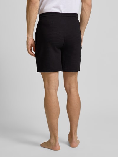 HUGO Regular Fit Sweatshorts mit Strukturmuster Modell 'Austin' Black 5