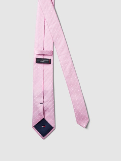 Tommy Hilfiger Krawat jedwabny z drobnym wzorem na całej powierzchni Różowy 2