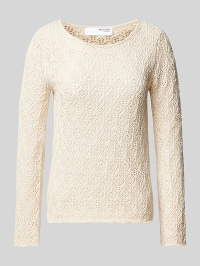 Selected Femme Strickpullover mit Rundhalsausschnitt Modell 'NIVA' Offwhite 2