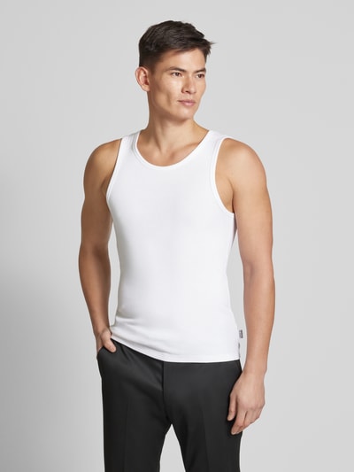 JAKE*S STUDIO MEN Tanktop met ronde hals en labeldetail Wit - 4