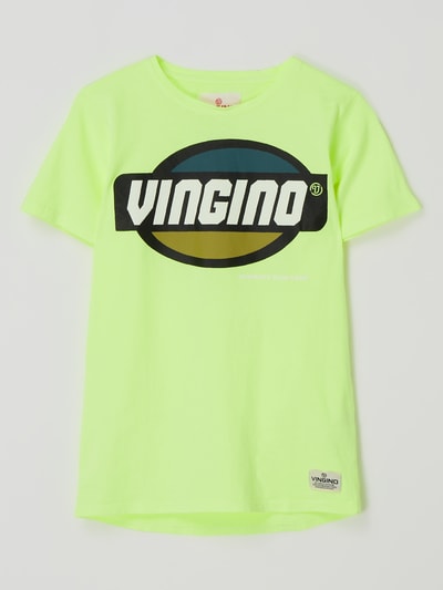 VINGINO T-shirt van katoen, model 'Hufo' Neongeel gemêleerd - 1