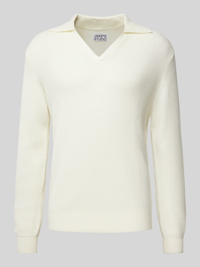 JAKE*S STUDIO MEN Strickpullover mit V-Ausschnitt Offwhite 2