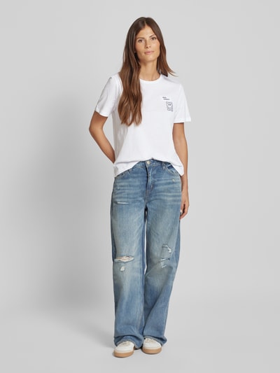 Vila T-Shirt mit Motiv- und Statement-Patches Modell 'temo' Weiss 1