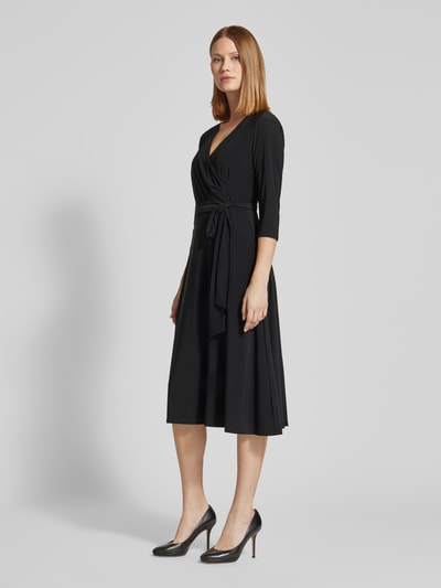 Lauren Ralph Lauren Midikleid mit Bindegürtel Modell 'CARLYNA' Black 1