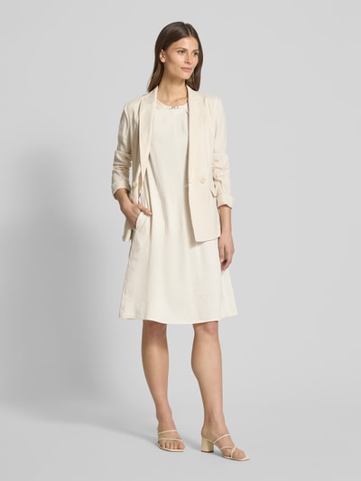 Marc Cain Knielanges Leinenkleid mit Label-Applikation Sand 1