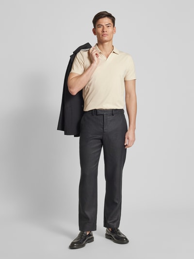 Lindbergh Slim Fit Poloshirt mit Umlegekragen Offwhite 1