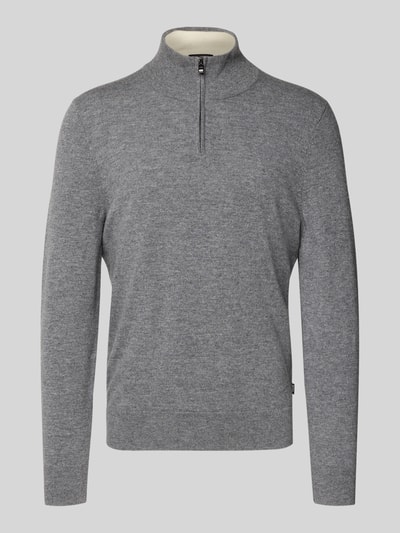 BOSS Regular fit gebreide pullover van een mix van scheerwol en kasjmier, model 'HEMARLO' Middengrijs - 2