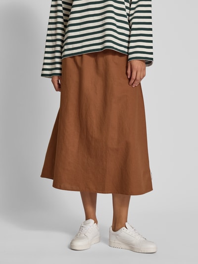 Marc O'Polo DENIM Linnen rok met elastische band Middenbruin - 4