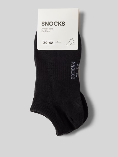 Snocks Sneakersokken met elastische ribboordjes in een set van 2 paar Zwart - 3