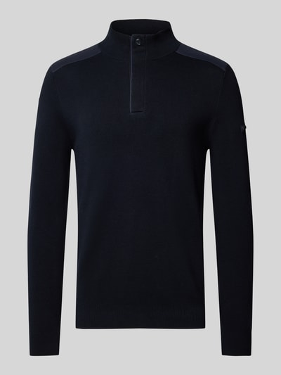 bugatti Strickpullover mit Label-Detail Marine 2