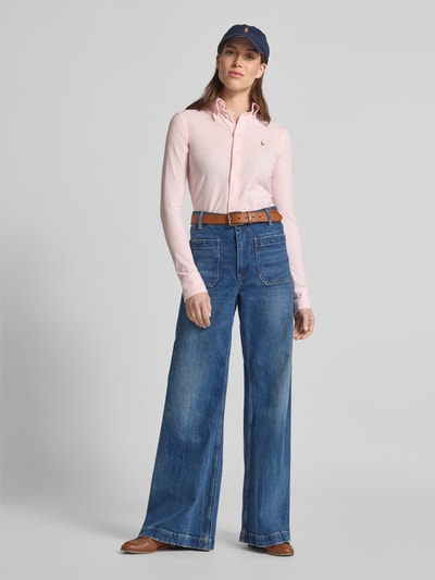 Polo Ralph Lauren Slim fit overhemdblouse met button-downkraag Felroze - 1