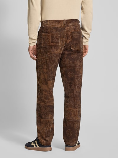 Les Deux Straight leg corduroy broek met structuurmotief, model 'Kody' Donkerbruin - 5