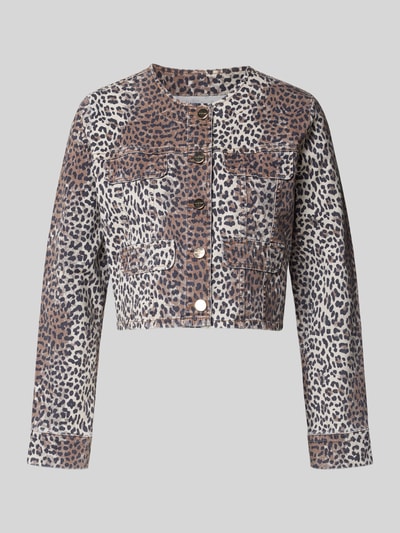 Rich & Royal Jeansjack met gestileerde klepzakken Beige - 2