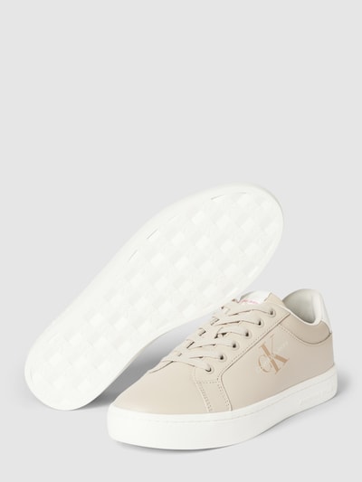 Calvin Klein Jeans Sneaker aus Leder mit Label-Details Modell 'FLUO CONT' Beige 4