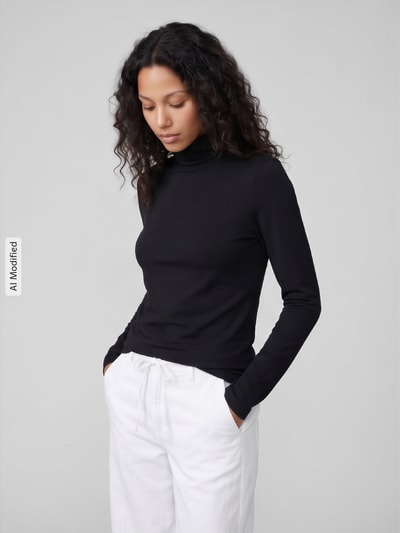 Marc O'Polo DENIM Regular Fit Langarmshirt aus Baumwoll-Mix Black 4