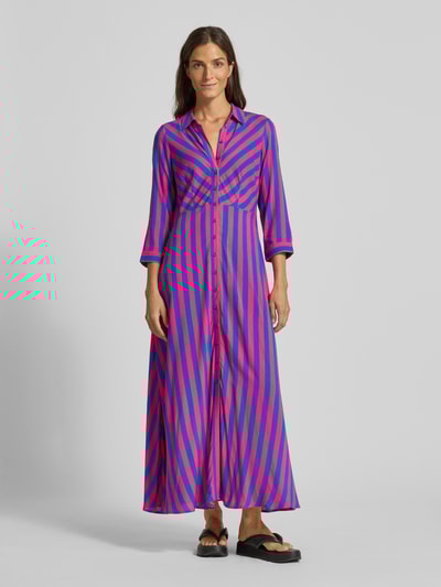 YAS Maxi-jurk met knoopsluiting, model 'SAVANNA' Fuchsia - 4