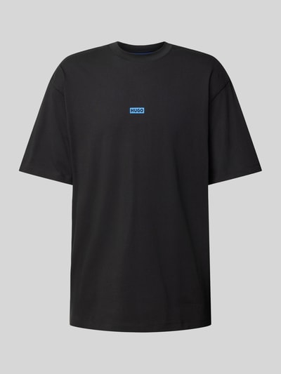 Hugo Blue T-Shirt mit Label-Print Modell 'Nalono' Black 1